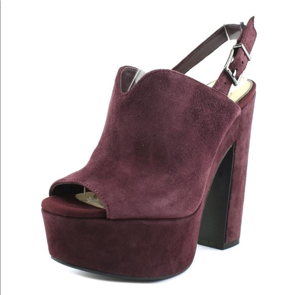 maroon platform heels